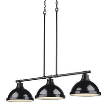  3602-3LP BLK-BK - Duncan 3-Light Linear Pendant in Matte Black with Black